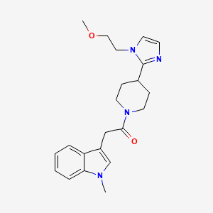 molecular formula C22H28N4O2 B5660421 3-(2-{4-[1-(2-methoxyethyl)-1H-imidazol-2-yl]piperidin-1-yl}-2-oxoethyl)-1-methyl-1H-indole 
