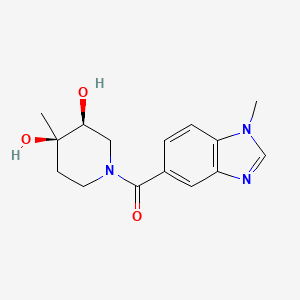 molecular formula C15H19N3O3 B5660447 (3S*,4R*)-4-methyl-1-[(1-methyl-1H-benzimidazol-5-yl)carbonyl]piperidine-3,4-diol 