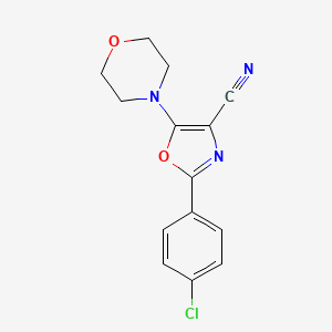 molecular formula C14H12ClN3O2 B5660458 2-(4-chlorophenyl)-5-(4-morpholinyl)-1,3-oxazole-4-carbonitrile 