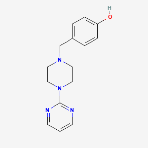 molecular formula C15H18N4O B5660481 4-{[4-(2-pyrimidinyl)-1-piperazinyl]methyl}phenol 