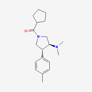 molecular formula C19H28N2O B5660490 (3S*,4R*)-1-(cyclopentylcarbonyl)-N,N-dimethyl-4-(4-methylphenyl)pyrrolidin-3-amine 