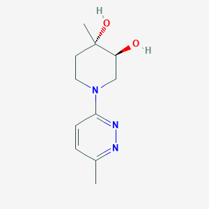 molecular formula C11H17N3O2 B5660503 (3S*,4S*)-4-methyl-1-(6-methylpyridazin-3-yl)piperidine-3,4-diol 