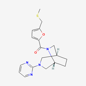 molecular formula C18H22N4O2S B5660525 (1S*,5R*)-6-{5-[(methylthio)methyl]-2-furoyl}-3-(2-pyrimidinyl)-3,6-diazabicyclo[3.2.2]nonane 