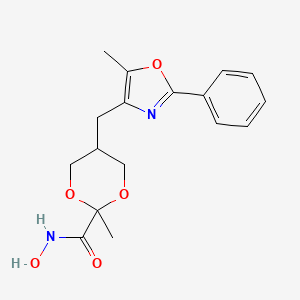 B566053 N-Hydroxy-2-methyl-5-[(5-methyl-2-phenyl-4-oxazolyl)methyl]-1,3-dioxane-2-carboxamide CAS No. 1297530-08-5