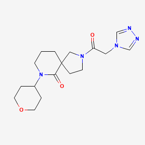 molecular formula C17H25N5O3 B5660530 7-(tetrahydro-2H-pyran-4-yl)-2-(4H-1,2,4-triazol-4-ylacetyl)-2,7-diazaspiro[4.5]decan-6-one 