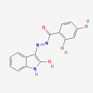 molecular formula C15H11N3O4 B5660539 2,4-dihydroxy-N'-(2-oxo-1,2-dihydro-3H-indol-3-ylidene)benzohydrazide 