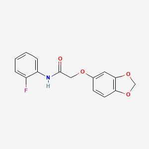 molecular formula C15H12FNO4 B5660546 2-(1,3-benzodioxol-5-yloxy)-N-(2-fluorophenyl)acetamide 