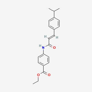 molecular formula C21H23NO3 B5660550 ethyl 4-{[3-(4-isopropylphenyl)acryloyl]amino}benzoate 