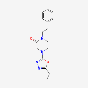 molecular formula C16H20N4O2 B5660574 4-(5-ethyl-1,3,4-oxadiazol-2-yl)-1-(2-phenylethyl)piperazin-2-one 
