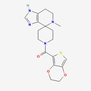 molecular formula C18H22N4O3S B5660608 1'-(2,3-dihydrothieno[3,4-b][1,4]dioxin-5-ylcarbonyl)-5-methyl-1,5,6,7-tetrahydrospiro[imidazo[4,5-c]pyridine-4,4'-piperidine] 