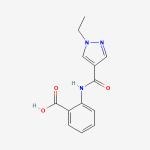 molecular formula C13H13N3O3 B5660632 2-{[(1-ethyl-1H-pyrazol-4-yl)carbonyl]amino}benzoic acid 