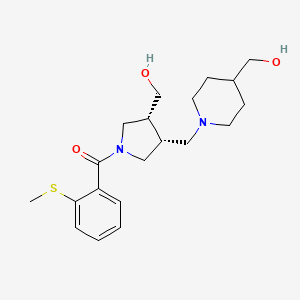molecular formula C20H30N2O3S B5660641 [1-({(3R*,4R*)-4-(hydroxymethyl)-1-[2-(methylthio)benzoyl]pyrrolidin-3-yl}methyl)piperidin-4-yl]methanol 