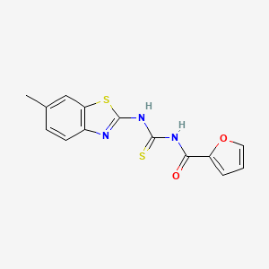 molecular formula C14H11N3O2S2 B5660646 N-{[(6-methyl-1,3-benzothiazol-2-yl)amino]carbonothioyl}-2-furamide 