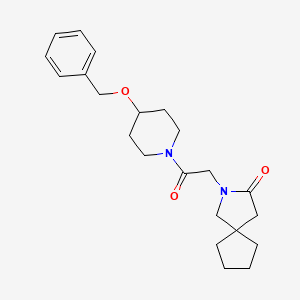 molecular formula C22H30N2O3 B5660657 2-{2-[4-(benzyloxy)piperidin-1-yl]-2-oxoethyl}-2-azaspiro[4.4]nonan-3-one 