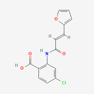 molecular formula C14H10ClNO4 B5660676 4-chloro-2-{[3-(2-furyl)acryloyl]amino}benzoic acid 