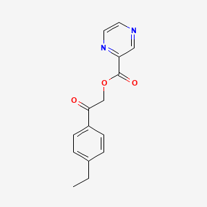 molecular formula C15H14N2O3 B5660709 2-(4-ethylphenyl)-2-oxoethyl 2-pyrazinecarboxylate 