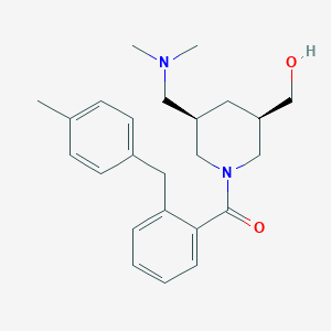 molecular formula C24H32N2O2 B5660713 {(3R*,5R*)-5-[(dimethylamino)methyl]-1-[2-(4-methylbenzyl)benzoyl]piperidin-3-yl}methanol 