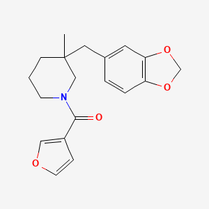 molecular formula C19H21NO4 B5660742 3-(1,3-benzodioxol-5-ylmethyl)-1-(3-furoyl)-3-methylpiperidine 