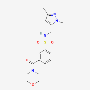 N-[(1,3-dimethyl-1H-pyrazol-5-yl)methyl]-3-(morpholin-4-ylcarbonyl)benzenesulfonamide