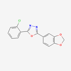 molecular formula C15H9ClN2O3 B5660796 2-(1,3-benzodioxol-5-yl)-5-(2-chlorophenyl)-1,3,4-oxadiazole 