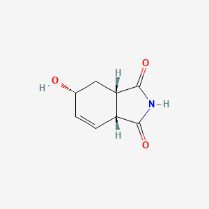 molecular formula C8H9NO3 B566080 (3As,5R,7aR)-5-hydroxy-3a,4,5,7a-tetrahydroisoindole-1,3-dione CAS No. 161961-44-0