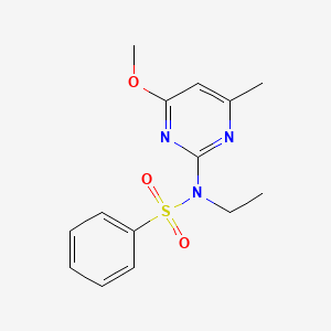 molecular formula C14H17N3O3S B5660818 N-ethyl-N-(4-methoxy-6-methyl-2-pyrimidinyl)benzenesulfonamide 