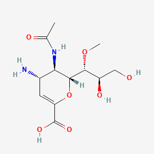 molecular formula C12H20N2O7 B566082 (2R,3R,4S)-3-Acetylamino-4-amino-2-[(1R,2R)-2,3-dihydroxy-1-methoxypropyl]-3,4-dihydro-2H-pyran-6-carboxylic acid CAS No. 475483-21-7