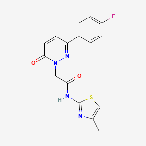molecular formula C16H13FN4O2S B5660841 2-[3-(4-fluorophenyl)-6-oxo-1(6H)-pyridazinyl]-N-(4-methyl-1,3-thiazol-2-yl)acetamide 