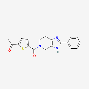 molecular formula C19H17N3O2S B5660867 1-{5-[(2-phenyl-1,4,6,7-tetrahydro-5H-imidazo[4,5-c]pyridin-5-yl)carbonyl]-2-thienyl}ethanone 