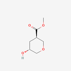 molecular formula C7H12O4 B566087 trans-methyl 5-hydroxytetrahydro-2H-pyran-3-carboxylate CAS No. 1048962-94-2