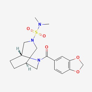 molecular formula C17H23N3O5S B5660935 (1R*,5R*)-6-(1,3-benzodioxol-5-ylcarbonyl)-N,N-dimethyl-3,6-diazabicyclo[3.2.2]nonane-3-sulfonamide 