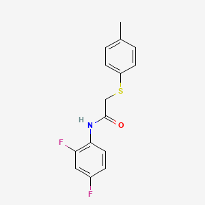 molecular formula C15H13F2NOS B5660975 N-(2,4-difluorophenyl)-2-[(4-methylphenyl)thio]acetamide 