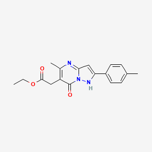 molecular formula C18H19N3O3 B5660998 ethyl [5-methyl-2-(4-methylphenyl)-7-oxo-4,7-dihydropyrazolo[1,5-a]pyrimidin-6-yl]acetate 