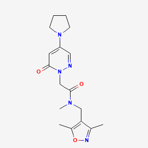 molecular formula C17H23N5O3 B5661010 N-[(3,5-dimethylisoxazol-4-yl)methyl]-N-methyl-2-(6-oxo-4-pyrrolidin-1-ylpyridazin-1(6H)-yl)acetamide 