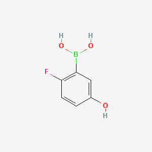 molecular formula C6H6BFO3 B566102 2-Fluoro-5-hydroxyphenylboronic acid CAS No. 1150114-52-5