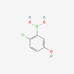 molecular formula C6H6BClO3 B566103 (2-氯-5-羟苯基)硼酸 CAS No. 913835-71-9
