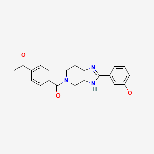 molecular formula C22H21N3O3 B5661033 1-(4-{[2-(3-methoxyphenyl)-1,4,6,7-tetrahydro-5H-imidazo[4,5-c]pyridin-5-yl]carbonyl}phenyl)ethanone 