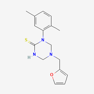molecular formula C16H19N3OS B5661047 1-(2,5-dimethylphenyl)-5-(2-furylmethyl)-1,3,5-triazinane-2-thione 