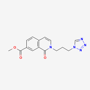 molecular formula C15H15N5O3 B5661059 methyl 1-oxo-2-[3-(1H-tetrazol-1-yl)propyl]-1,2-dihydroisoquinoline-7-carboxylate 
