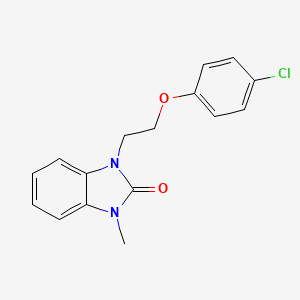 molecular formula C16H15ClN2O2 B5661066 1-[2-(4-chlorophenoxy)ethyl]-3-methyl-1,3-dihydro-2H-benzimidazol-2-one 