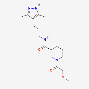 molecular formula C17H28N4O3 B5661082 N-[3-(3,5-dimethyl-1H-pyrazol-4-yl)propyl]-1-(methoxyacetyl)-3-piperidinecarboxamide 