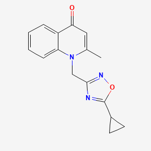 molecular formula C16H15N3O2 B5661095 1-[(5-cyclopropyl-1,2,4-oxadiazol-3-yl)methyl]-2-methylquinolin-4(1H)-one 