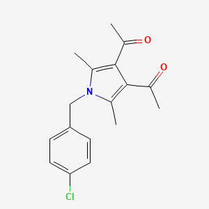 molecular formula C17H18ClNO2 B5661116 1,1'-[1-(4-chlorobenzyl)-2,5-dimethyl-1H-pyrrole-3,4-diyl]diethanone 
