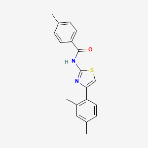 molecular formula C19H18N2OS B5661121 N-[4-(2,4-dimethylphenyl)-1,3-thiazol-2-yl]-4-methylbenzamide 