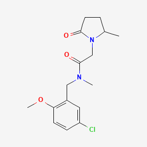 molecular formula C16H21ClN2O3 B5661128 N-(5-chloro-2-methoxybenzyl)-N-methyl-2-(2-methyl-5-oxopyrrolidin-1-yl)acetamide 
