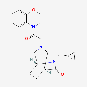 molecular formula C21H27N3O3 B5661168 (1S*,5R*)-6-(cyclopropylmethyl)-3-[2-(2,3-dihydro-4H-1,4-benzoxazin-4-yl)-2-oxoethyl]-3,6-diazabicyclo[3.2.2]nonan-7-one 