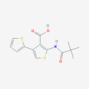 molecular formula C14H15NO3S2 B5661180 5'-[(2,2-dimethylpropanoyl)amino]-2,3'-bithiophene-4'-carboxylic acid 