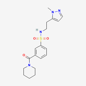 molecular formula C18H24N4O3S B5661182 N-[2-(1-methyl-1H-pyrazol-5-yl)ethyl]-3-(piperidin-1-ylcarbonyl)benzenesulfonamide 