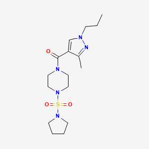 molecular formula C16H27N5O3S B5661189 1-[(3-methyl-1-propyl-1H-pyrazol-4-yl)carbonyl]-4-(1-pyrrolidinylsulfonyl)piperazine 