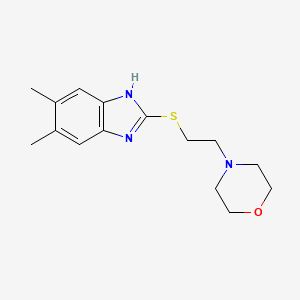 molecular formula C15H21N3OS B5661195 5,6-dimethyl-2-{[2-(4-morpholinyl)ethyl]thio}-1H-benzimidazole 